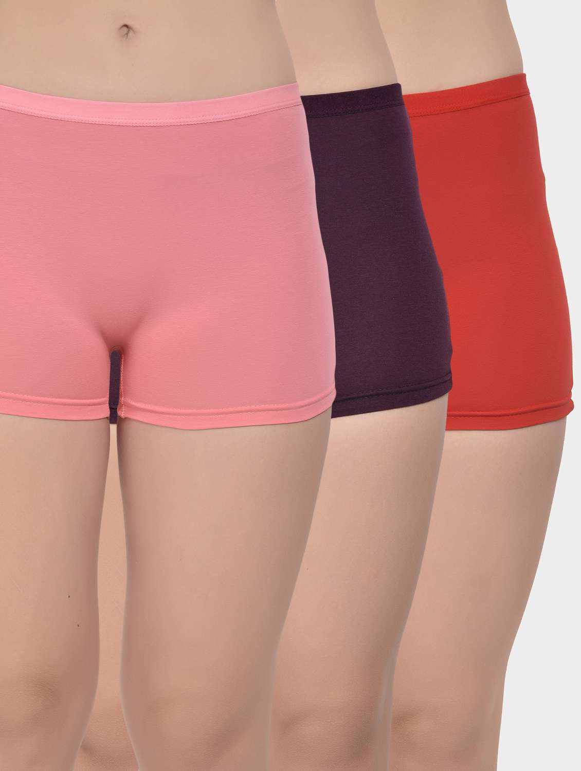 pack of 3 solid boy shorts panties