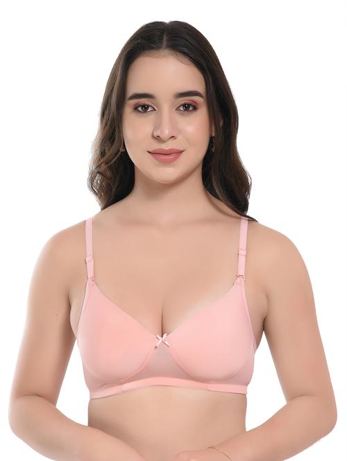 peach lycra push up bra - 20612403 -  Standard Image - 0