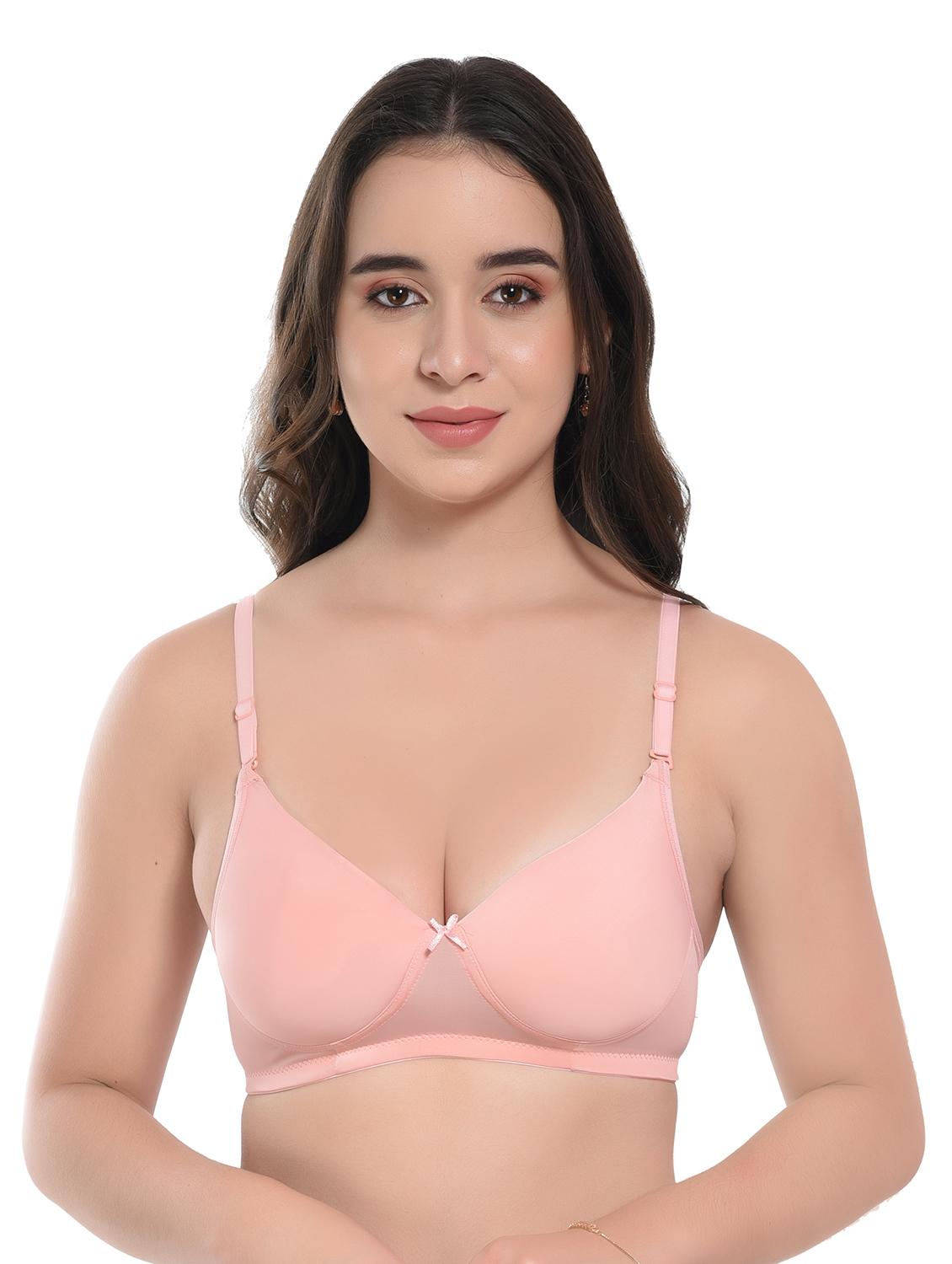 peach lycra push up bra - 20612403 -  Zoom Image - 0