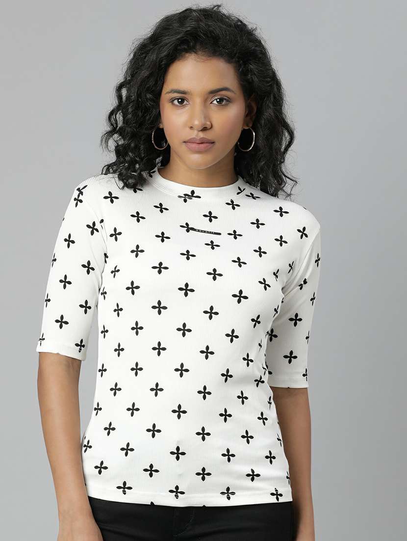 women white printed regular t-shirt - 20612590 - Zoom Image - 0