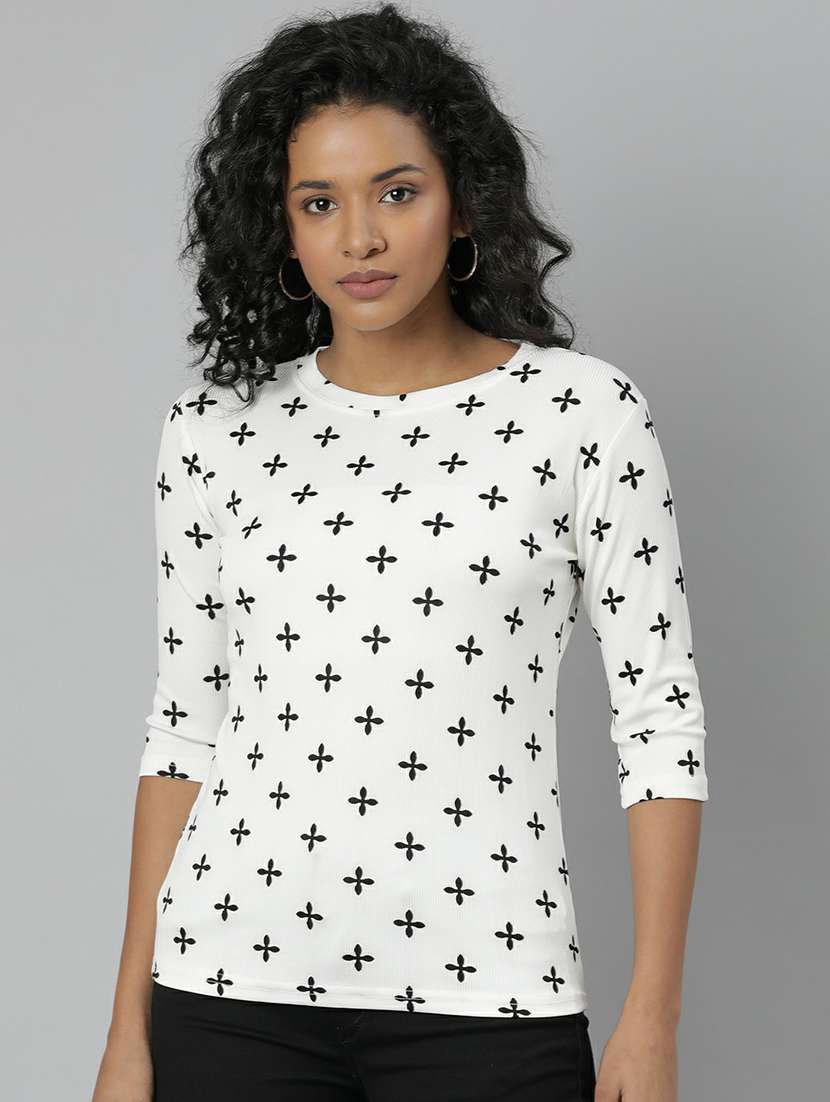 women white printed regular t-shirt - 20612595 -  Zoom Image - 0