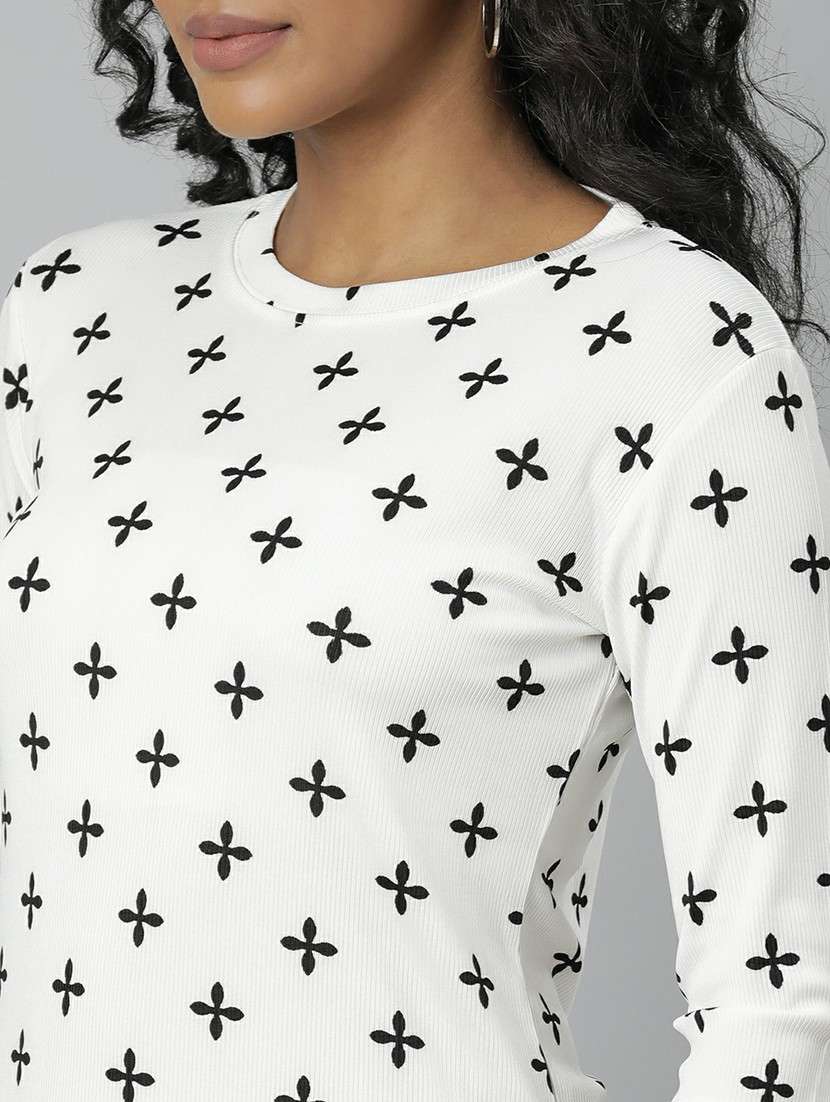 women white printed regular t-shirt - 20612595 - Standard Image - 5