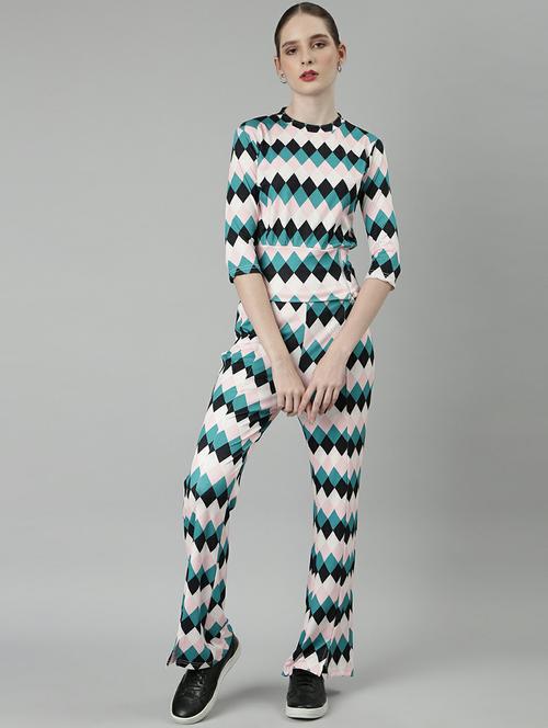 women checkered top and trouser co-ord set - 20612642 -  Standard Image - 0