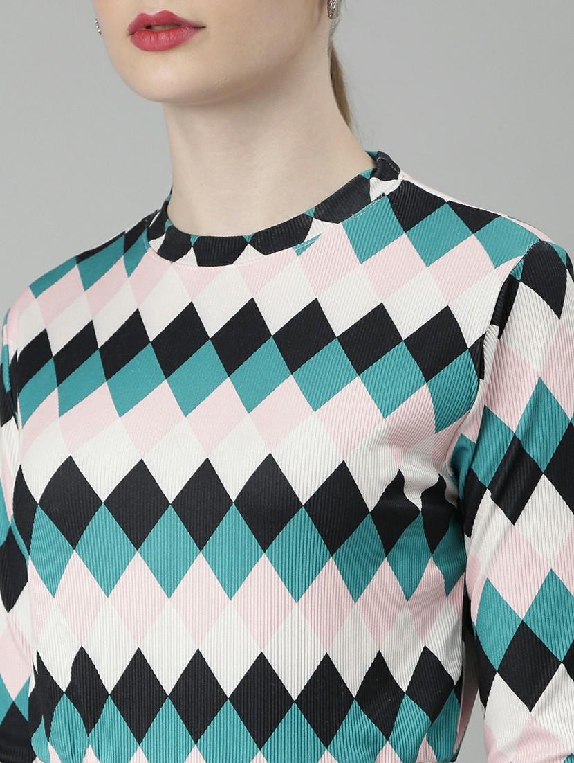 women checkered top and trouser co-ord set - 20612642 - Standard Image - 5