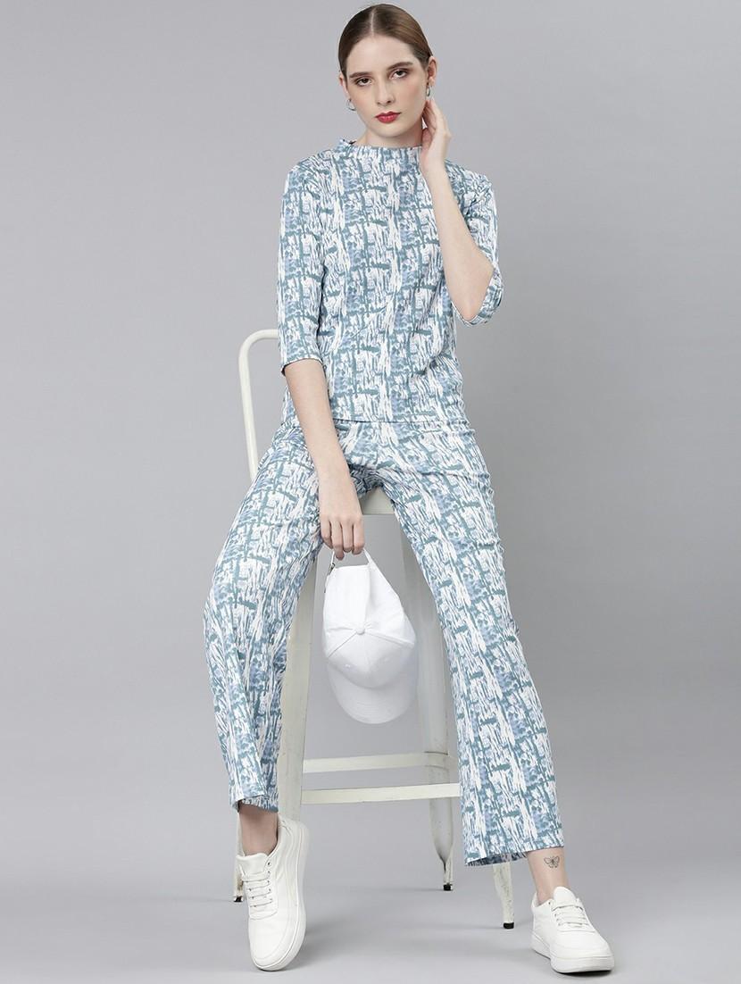 women printed top and trouser co-ord set - 20612644 - Standard Image - 3