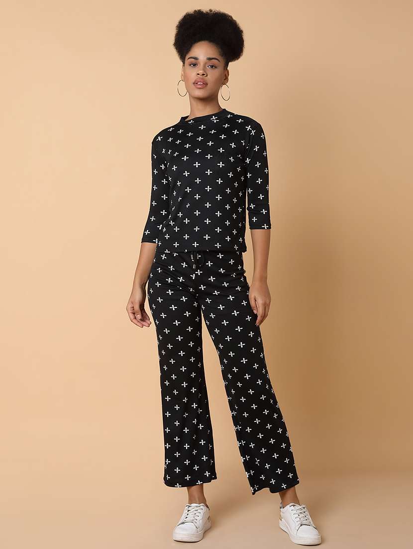 women printed top and trouser co-ord set