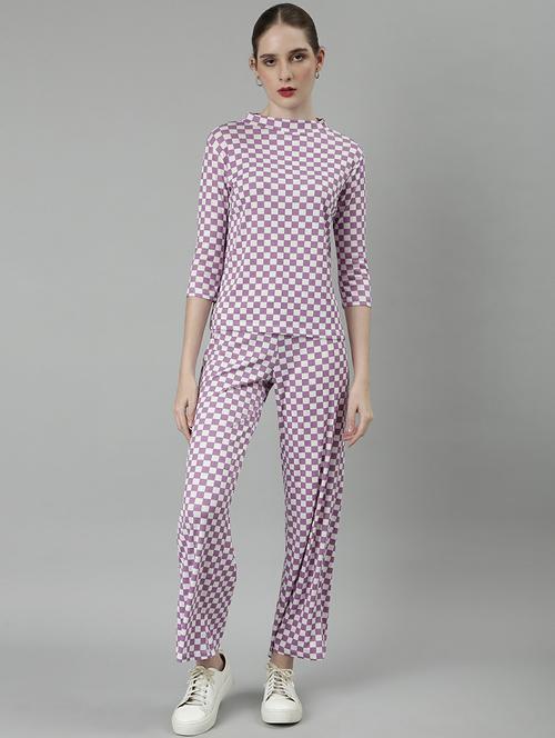 women checkered top and trouser co-ord set - 20612660 -  Standard Image - 0