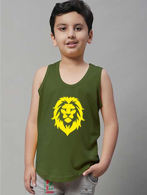olive cotton vest - 20613335 - Standard Image - 0
