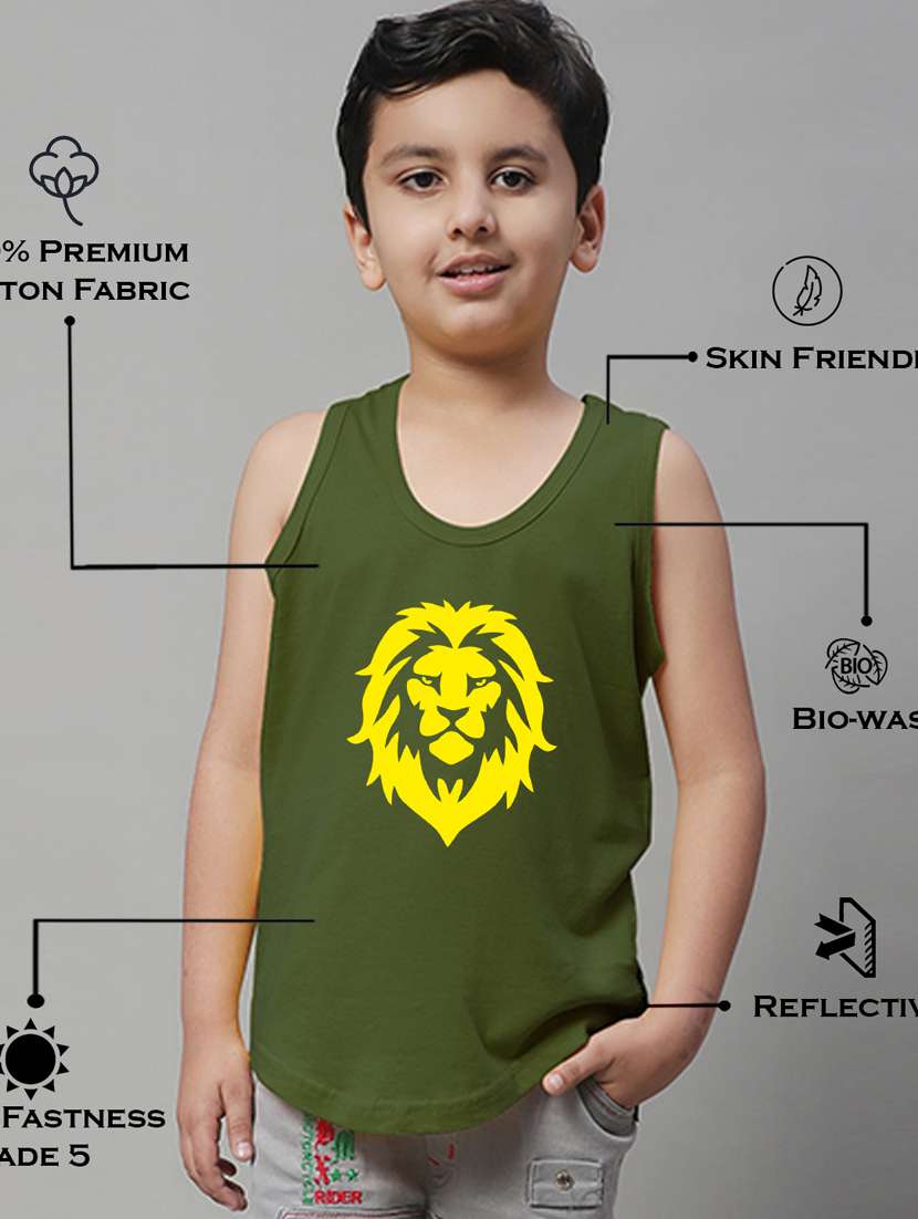 olive cotton vest - 20613335 - Standard Image - 3