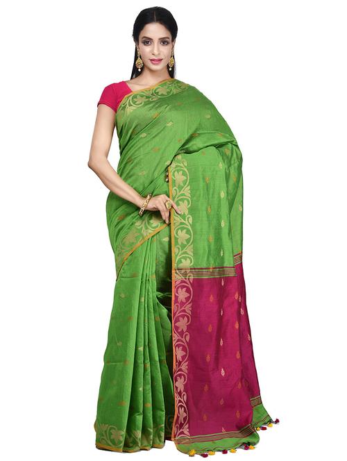 women's self design green colored saree with blouse - 20614080 - Standard Image - 0
