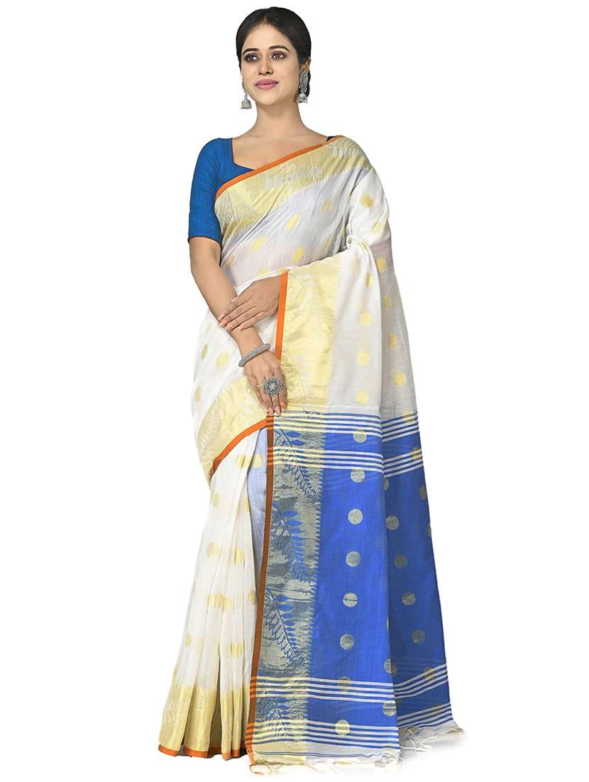 multi colored cotton silk handloom saree with blouse - 20614103 - Zoom Image - 0
