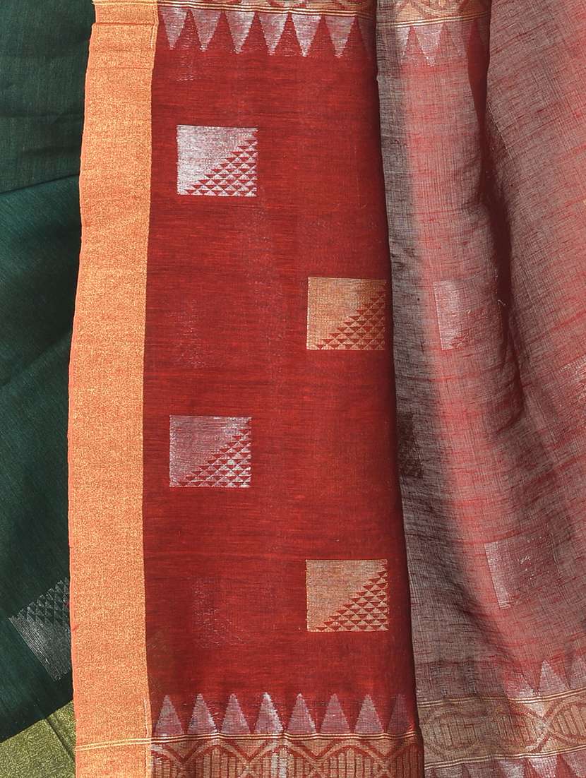 women's self design green colored saree with blouse - 20614145 - Standard Image - 3