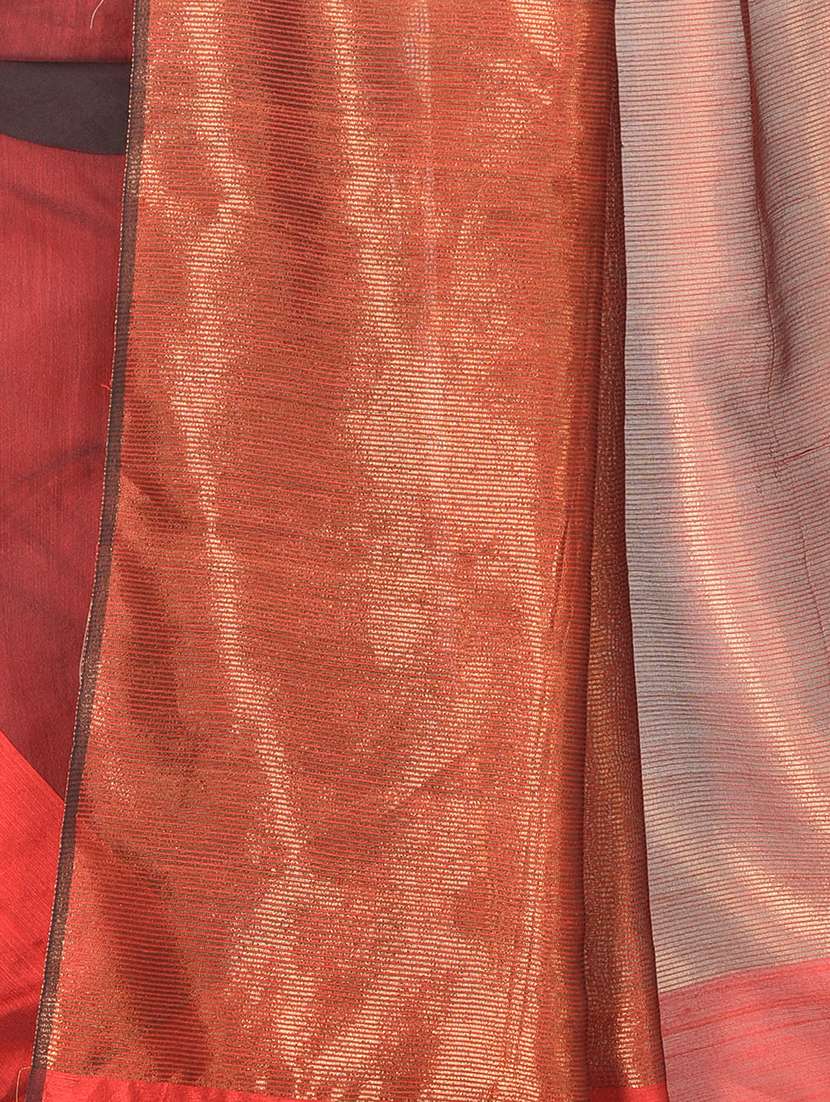 multi colored cotton blend handloom saree with blouse - 20614154 - Standard Image - 3