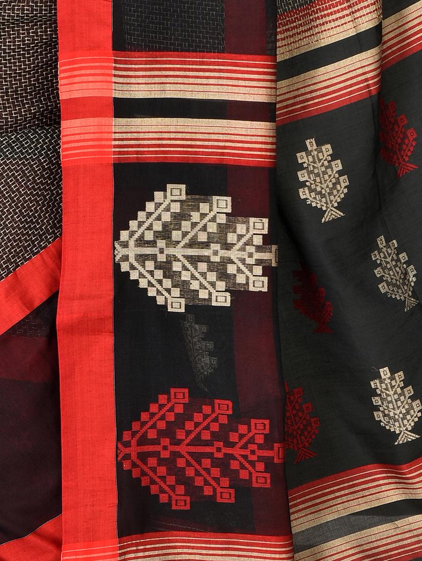 women's printed black colored saree with blouse - 20614164 - Standard Image - 3