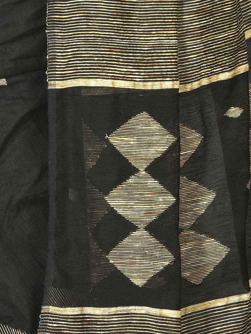 women geometric handloom saree with blouse - 20614167 -  Standard Image - 3