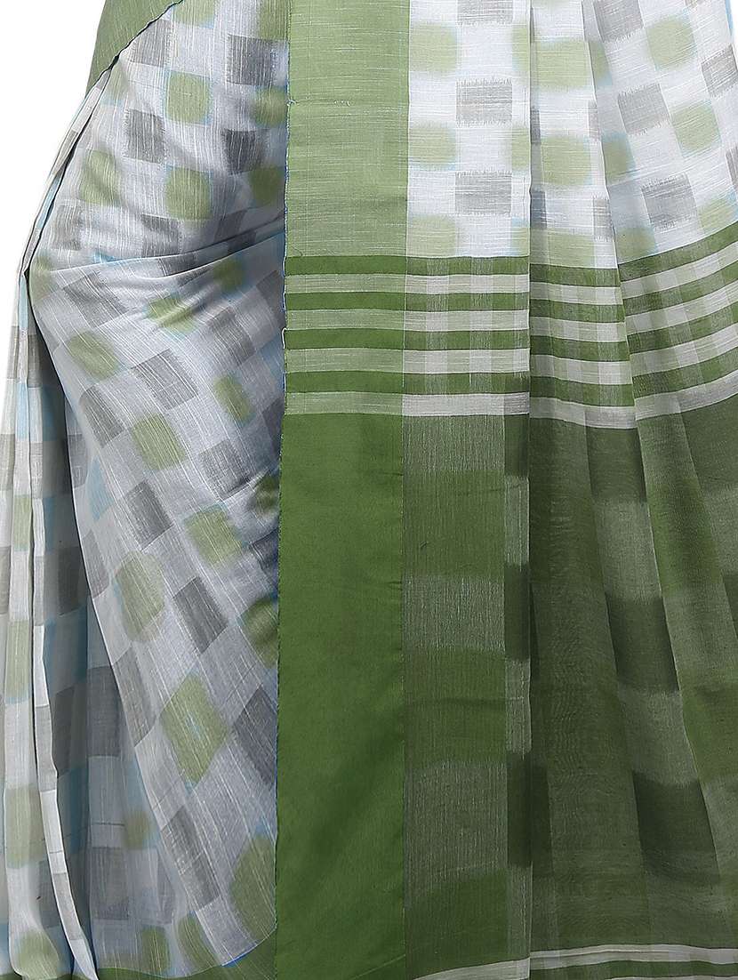 multi colored cotton blend handloom saree with blouse - 20614179 -  Standard Image - 3