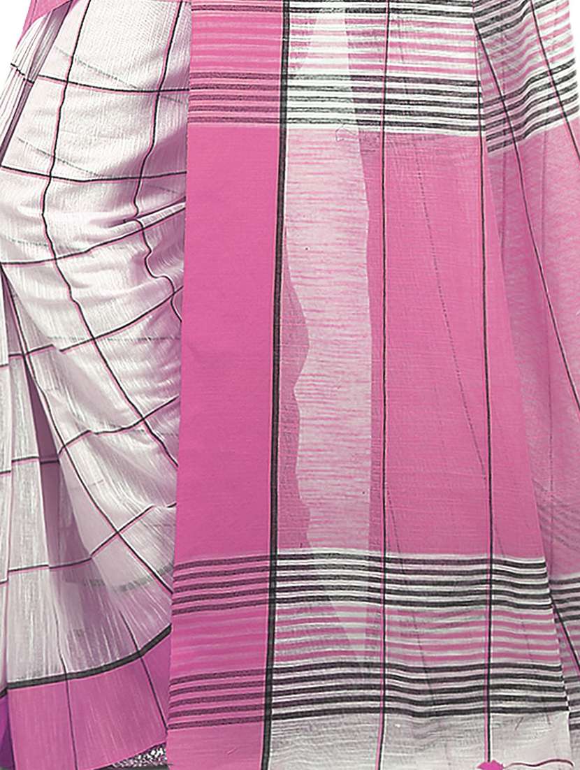 multi colored cotton blend handloom saree with blouse - 20614181 -  Standard Image - 3