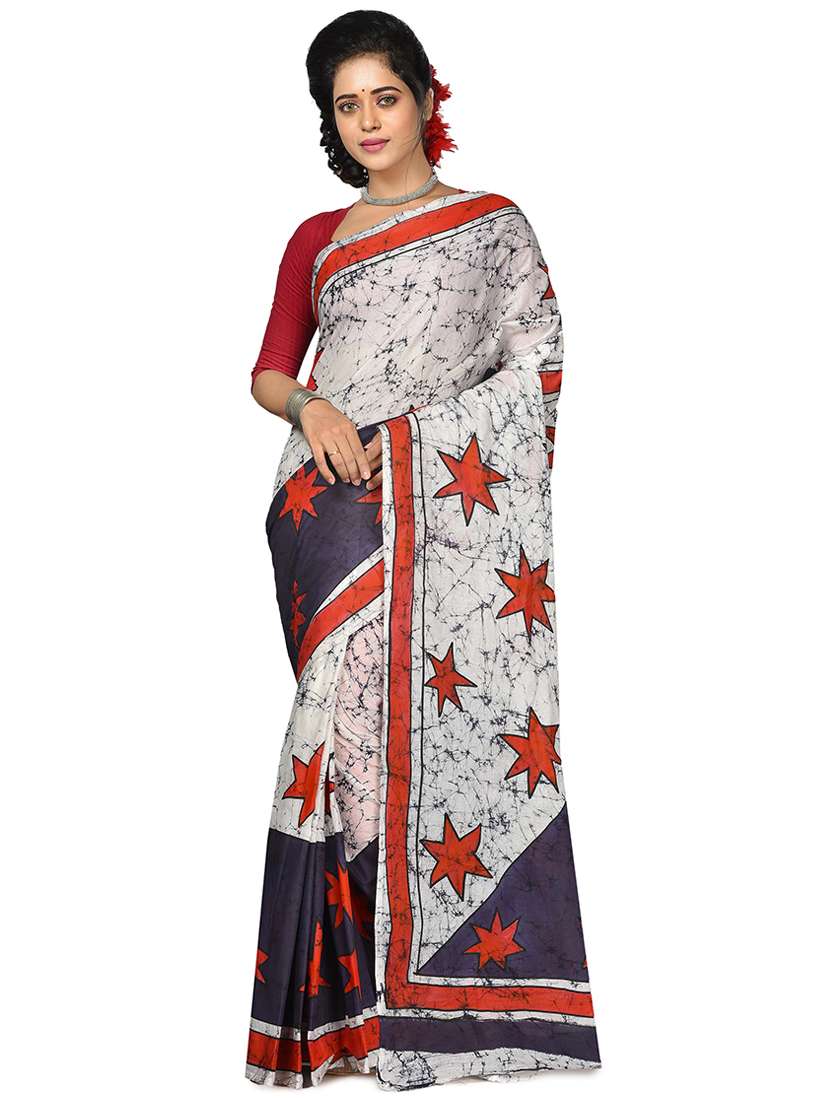 women multi color printed saree with blouse