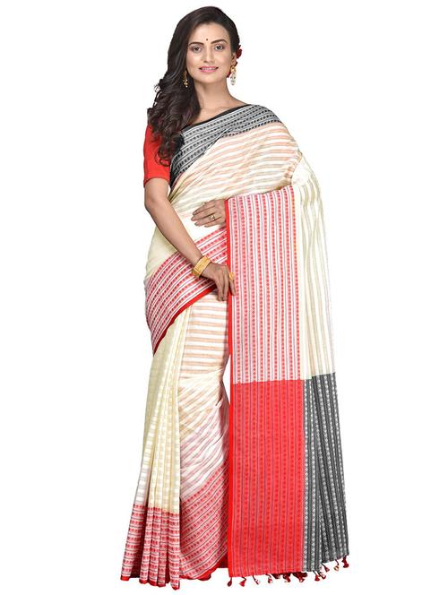 women multi color stripes handloom saree with blouse - 20614244 - Standard Image - 0