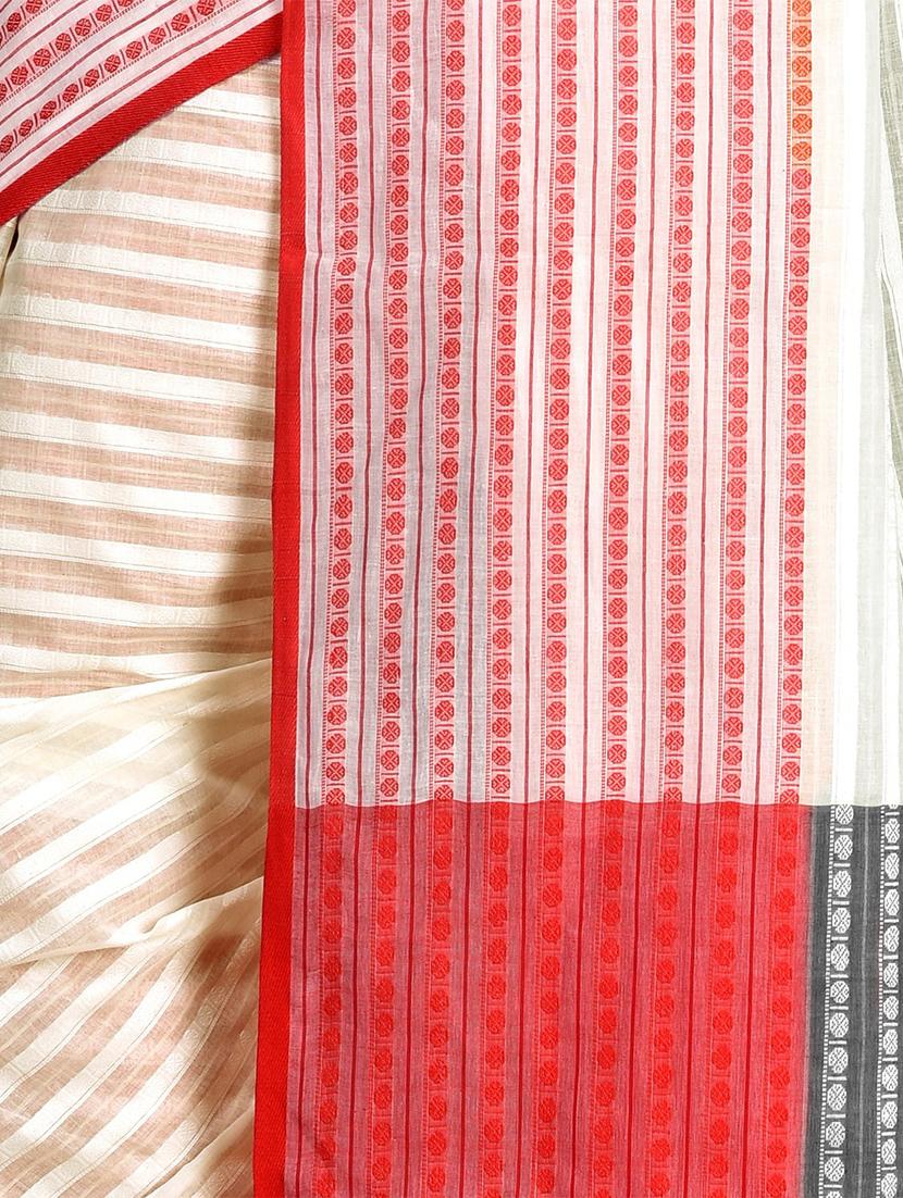 women multi color stripes handloom saree with blouse - 20614244 - Standard Image - 3