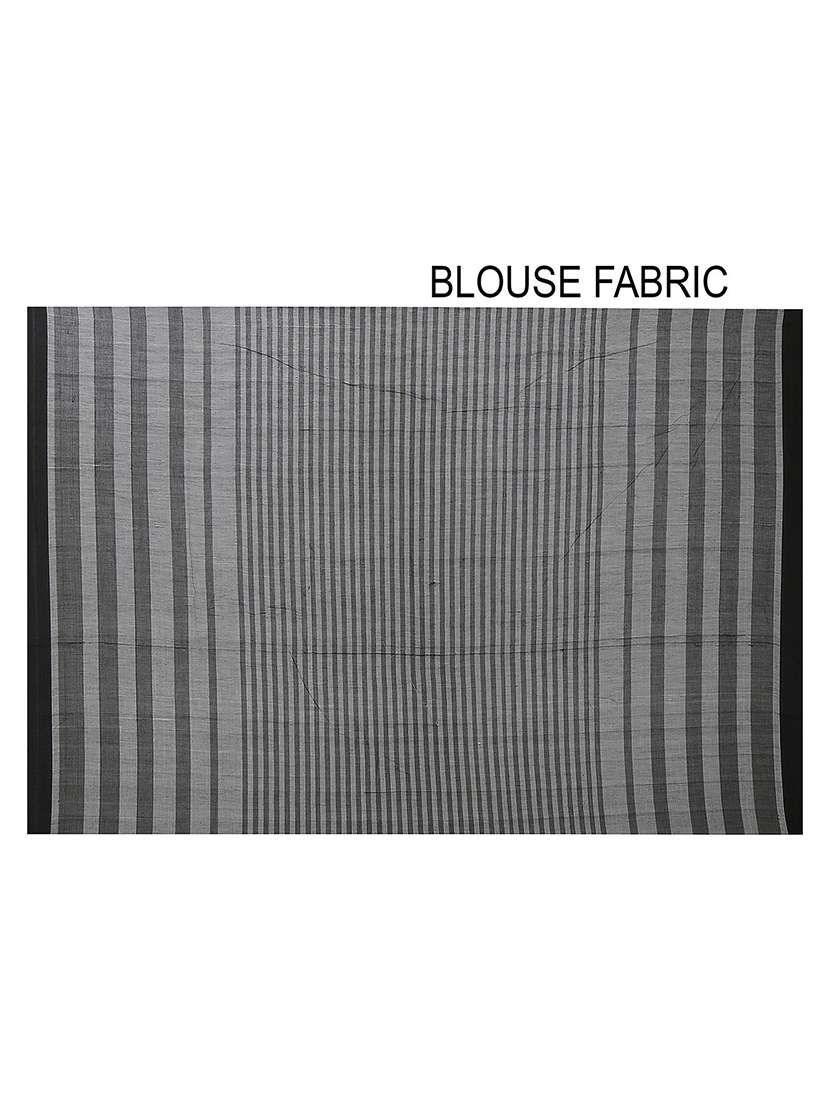 women black & white checks  handloom saree with blouse - 20614281 -  Standard Image - 3