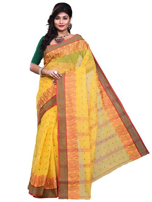 women's self design yellow colored saree with blouse - 20614288 -  Standard Image - 0