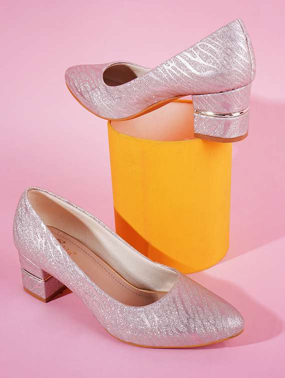 women sliver shimmery slip on pumps - 20614447 -  Zoom Image - 0