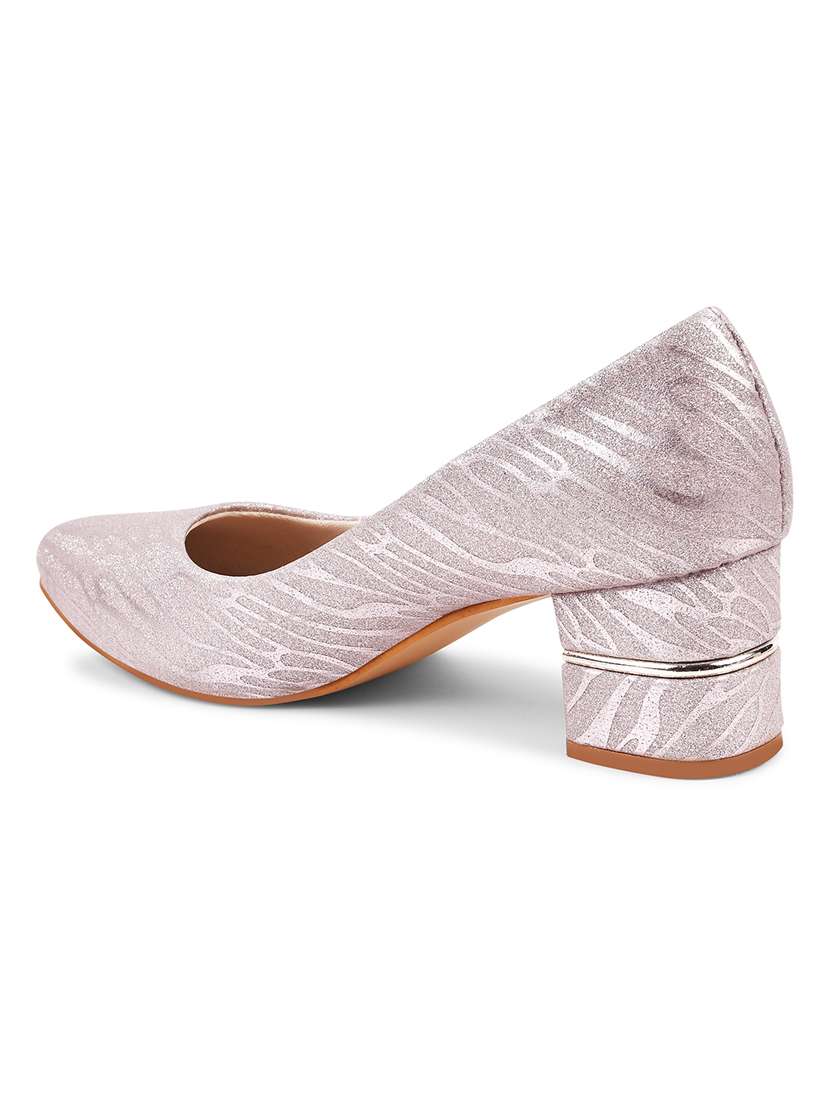 women sliver shimmery slip on pumps - 20614447 - Standard Image - 3