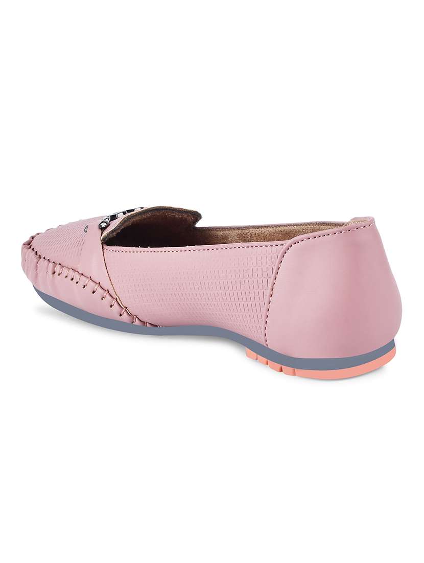 women mauve textured slip on loafer - 20614450 - Standard Image - 3