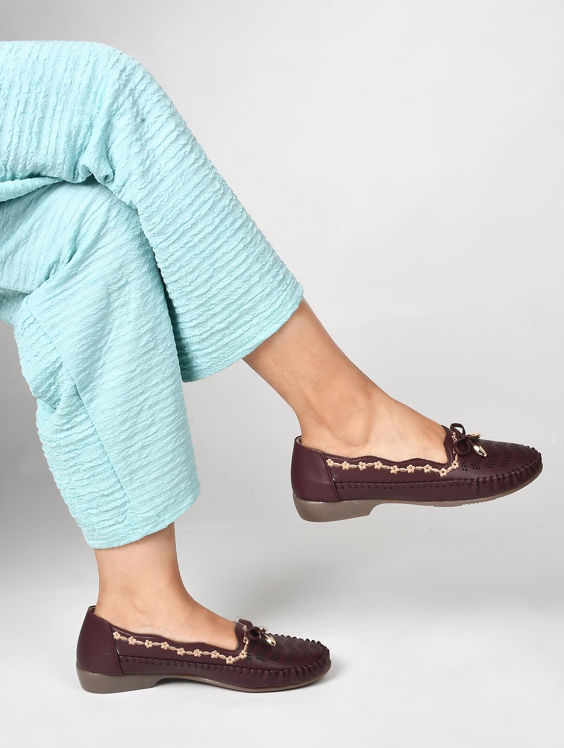 women burgundy slip on loafer - 20614457 -  Zoom Image - 0