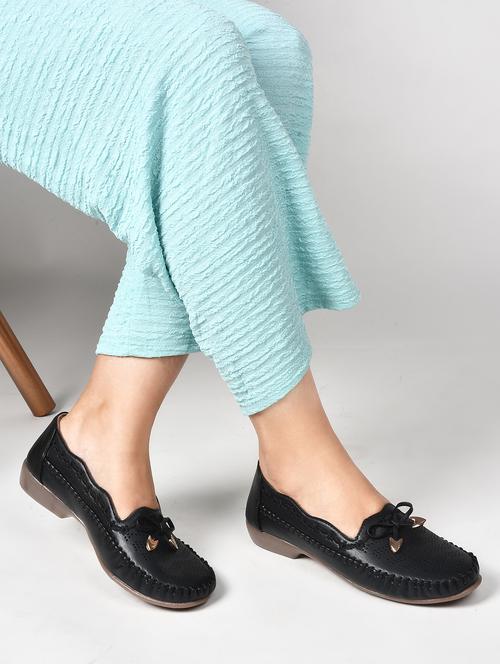 black pu slip on loafers - 20614459 -  Standard Image - 0