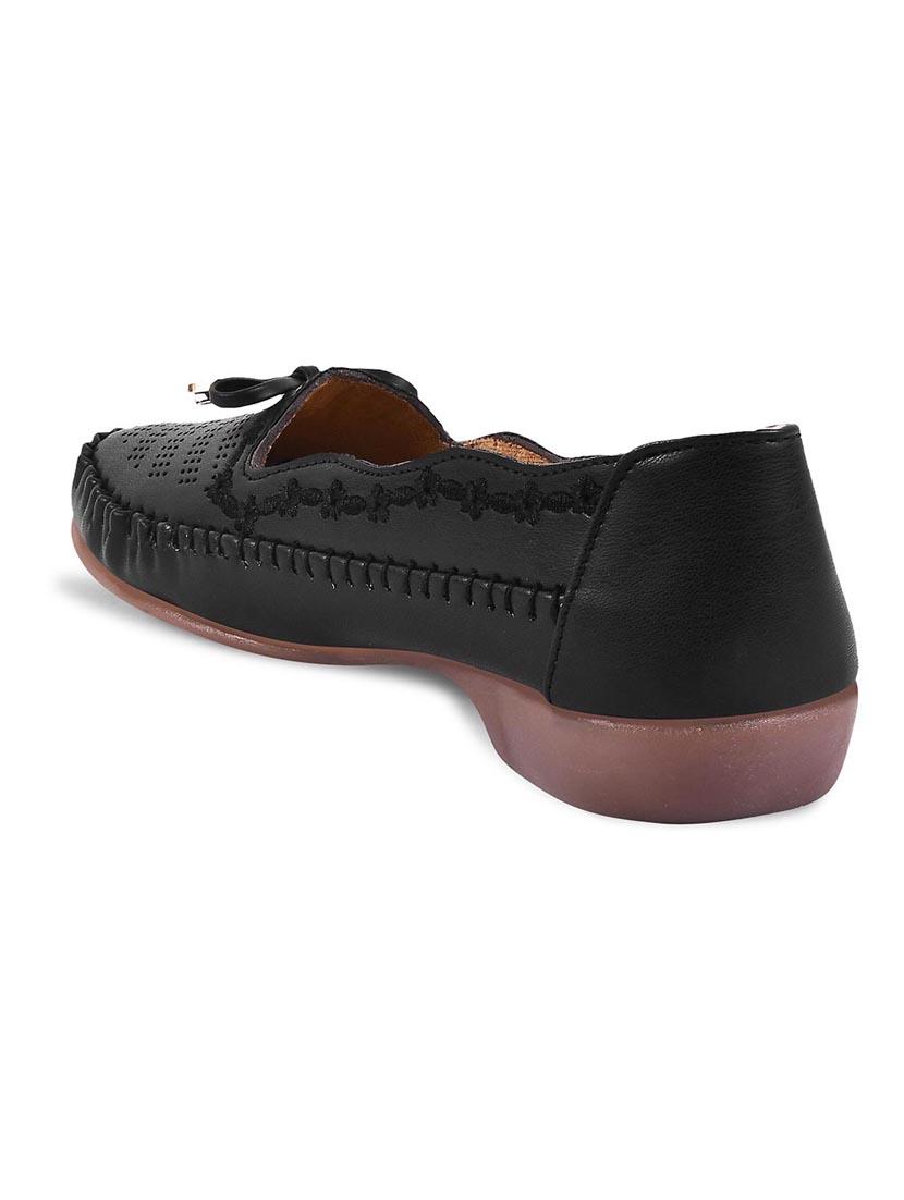 black pu slip on loafers - 20614459 - Standard Image - 3