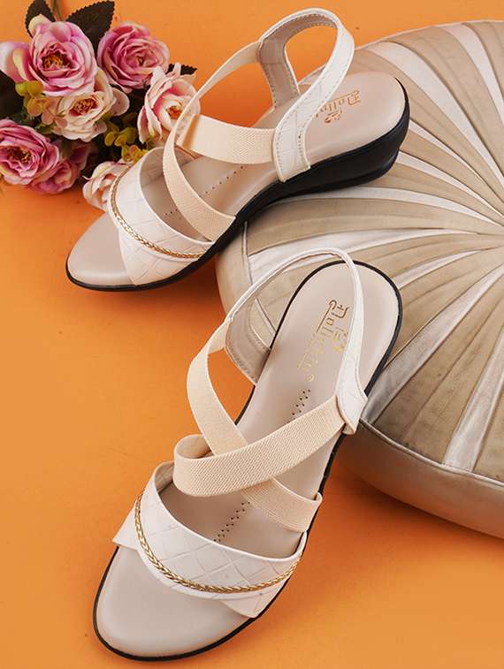 women cream ankle strap sandal - 20614466 - Standard Image - 5