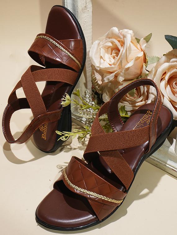 women brown ankle strap sandal - 20614467 - Standard Image - 5