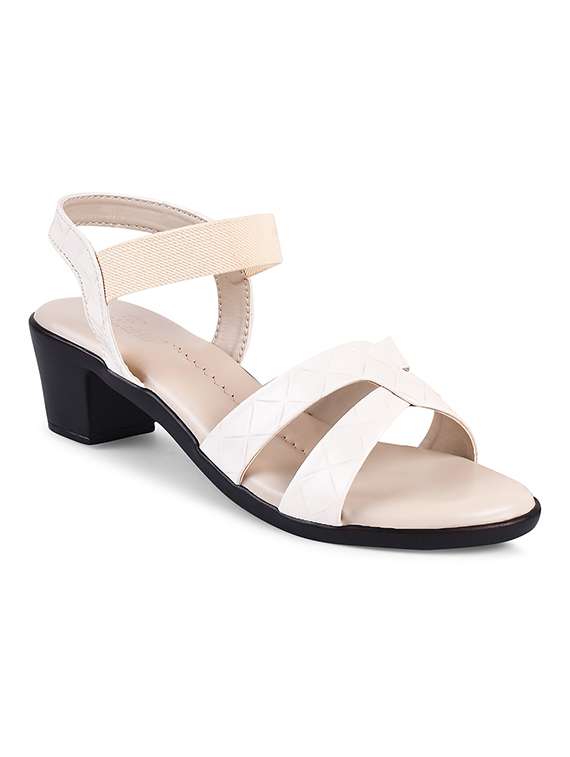 women cream ankle strap sandal