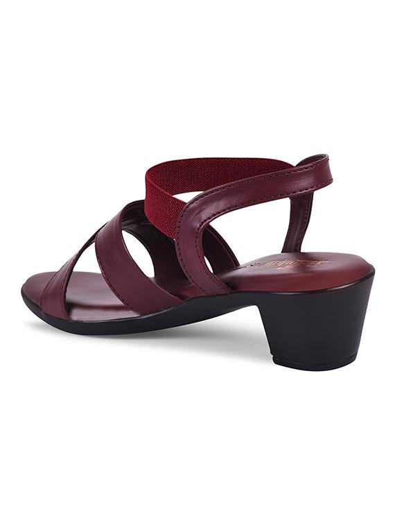 women burgundy ankle strap sandal - 20614471 - Standard Image - 3