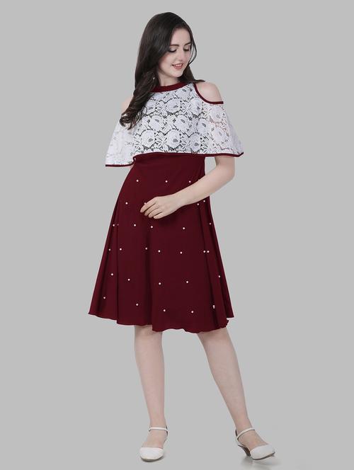 girls round neck embellished frock - 20614517 - Standard Image - 0