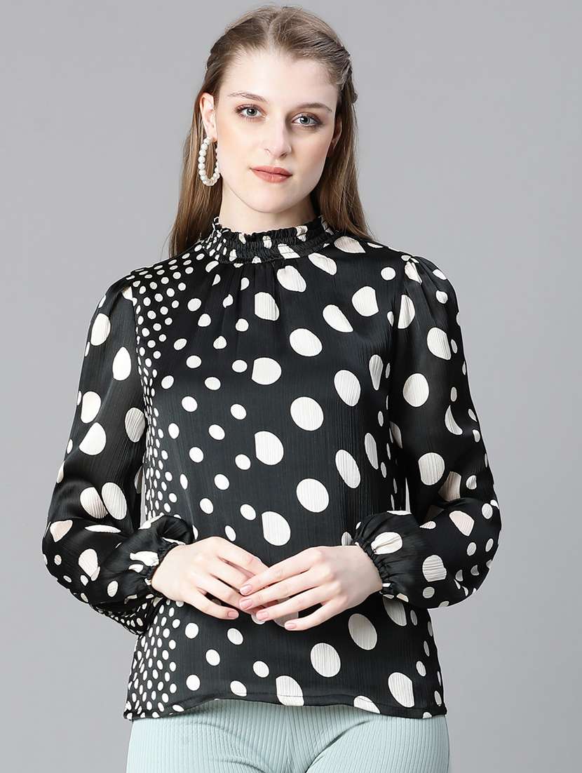 women black printed blouson top