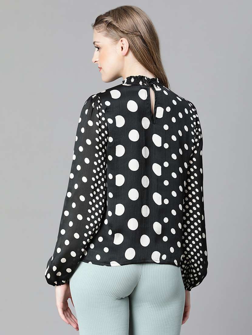 women black printed blouson top - 20615233 -  Standard Image - 3