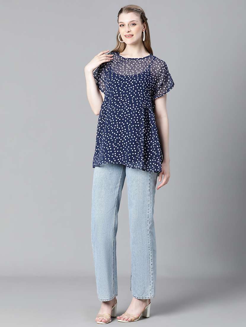 women polka doted long top - 20615235 - Standard Image - 5