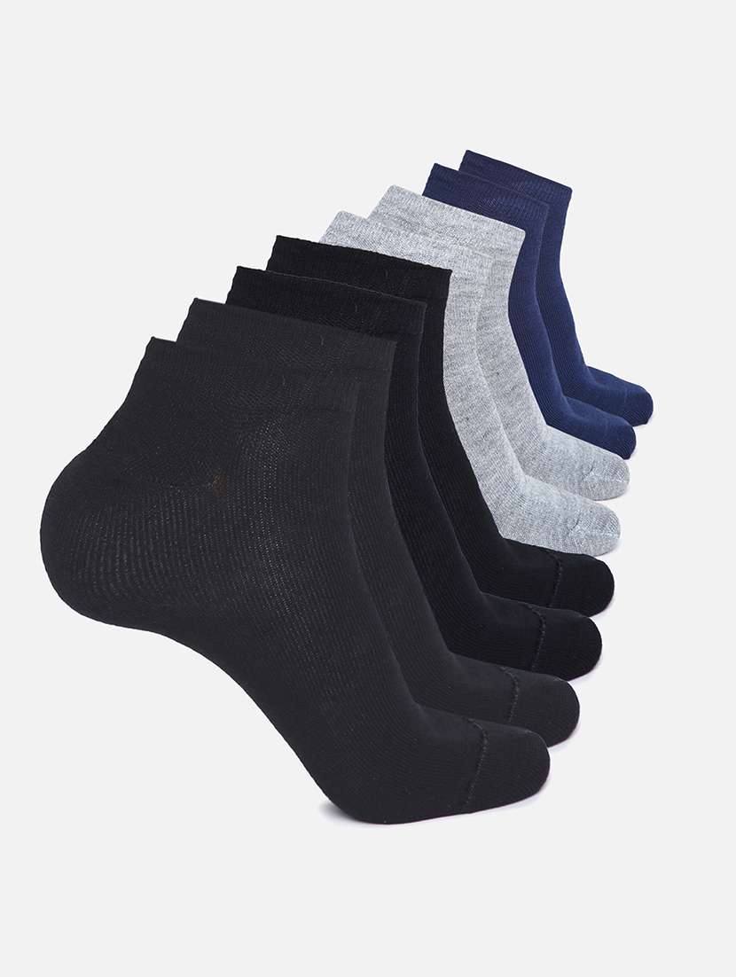 set of 4 multi colored cotton ankle length sock