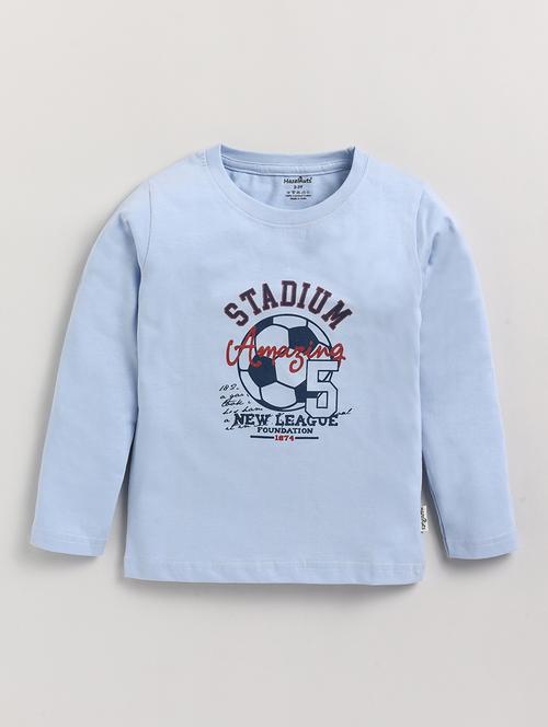 kids light blue front print t-shirt - 20615502 -  Standard Image - 0
