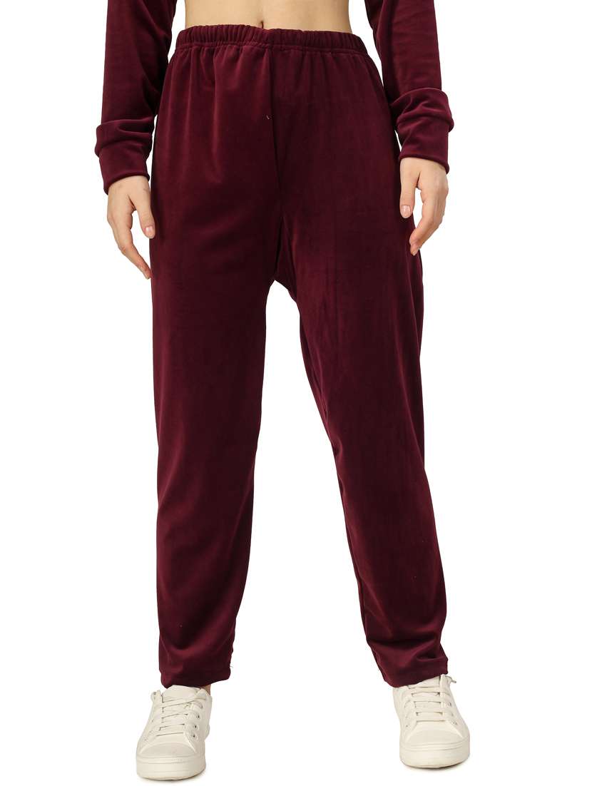 maroon velvet embellished sweatshirt - 20616036 -  Standard Image - 3