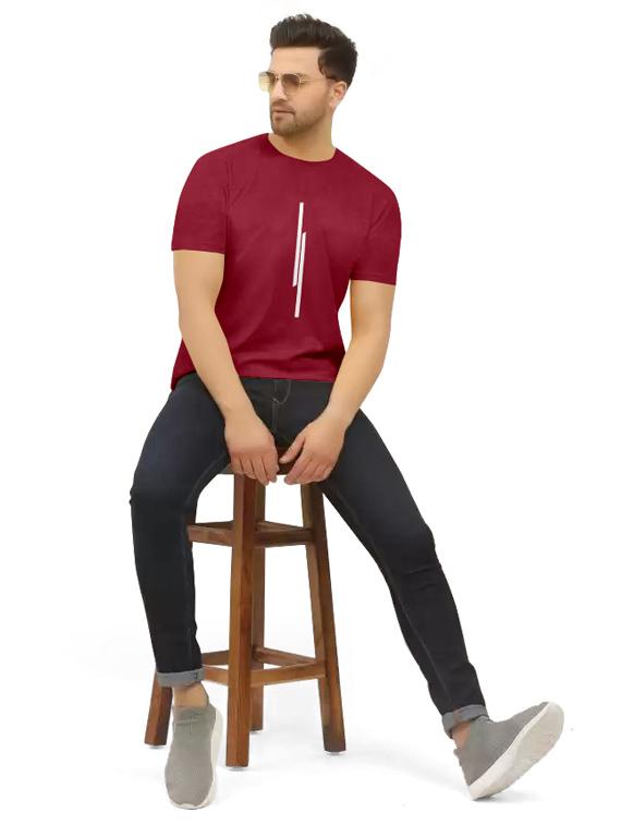 maroon polyester front print tshirt - 20616543 - Standard Image - 3
