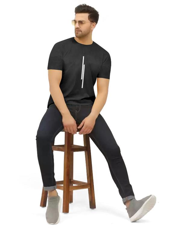 men front print crew neck t-shirt - 20616547 - Standard Image - 3