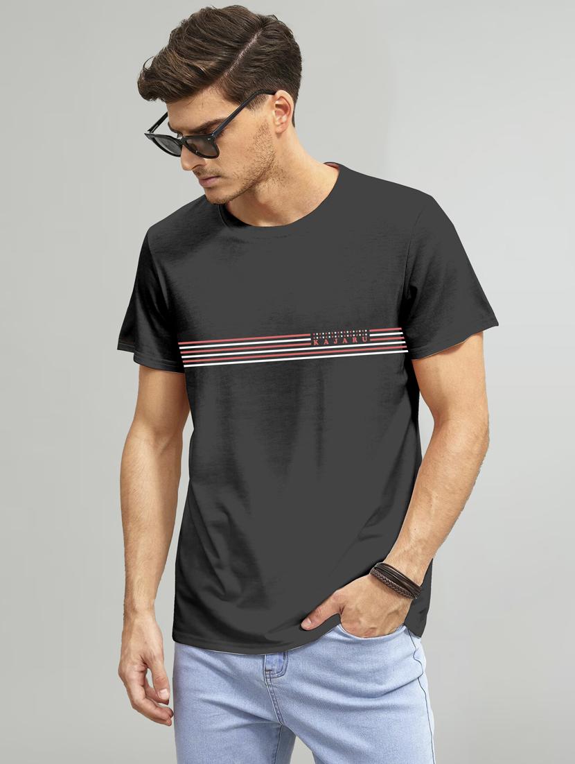 men chest print crew neck t-shirt - 20616565 -  Zoom Image - 0