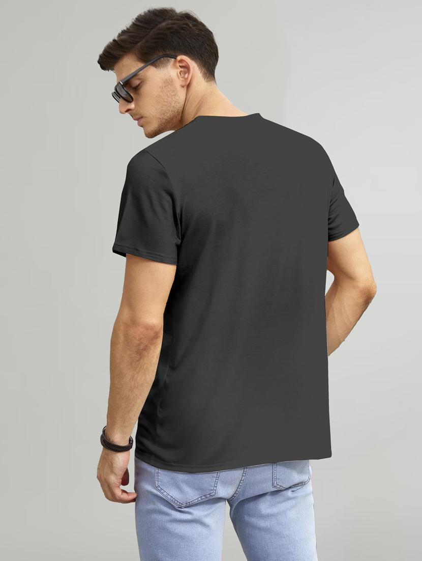men chest print crew neck t-shirt - 20616565 - Standard Image - 3