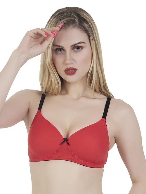 red cotton blend t-shirt bra - 20616620 - Standard Image - 0