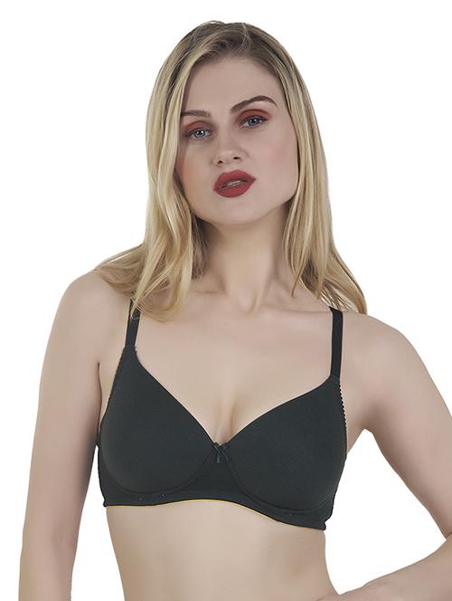 bottle green cotton blend t-shirt bra - 20616623 - Standard Image - 0