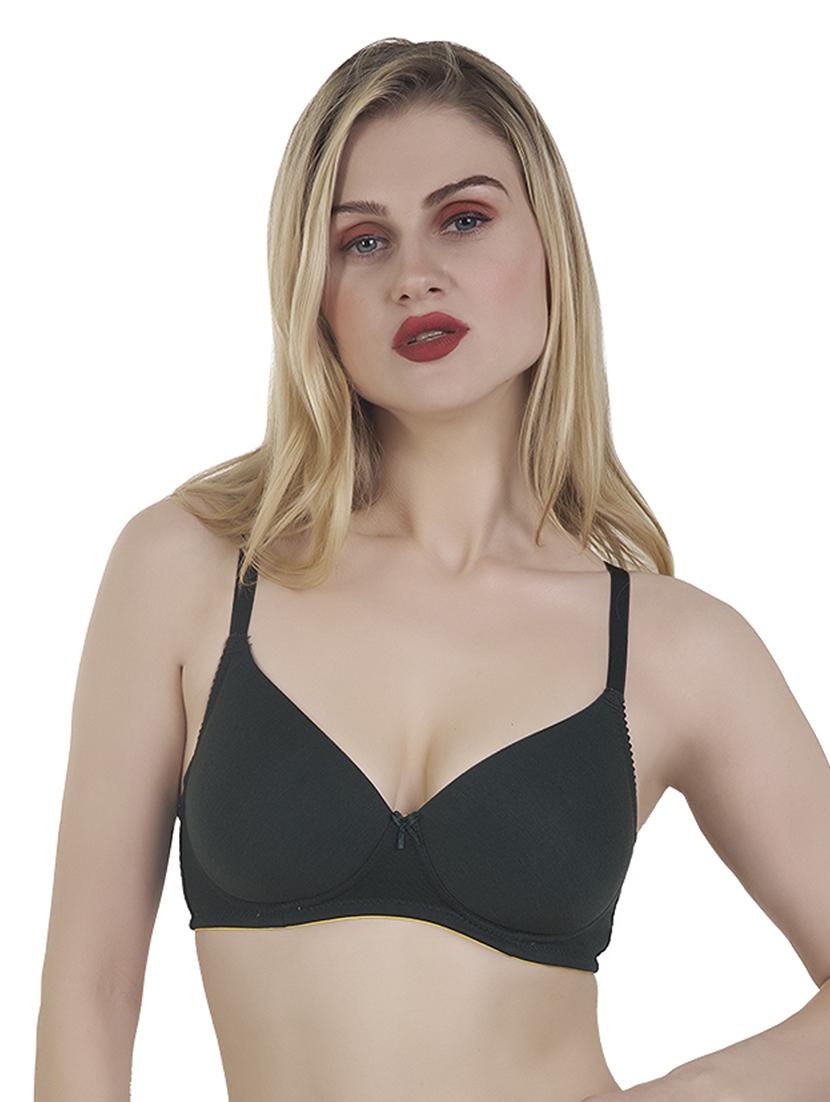 bottle green cotton blend t-shirt bra - 20616623 - Zoom Image - 0